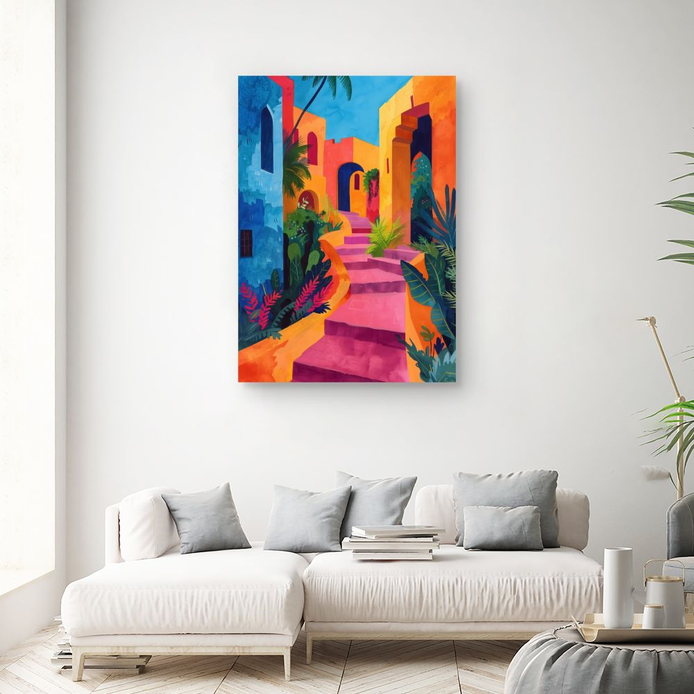 Toile "Escalier vibrant"
