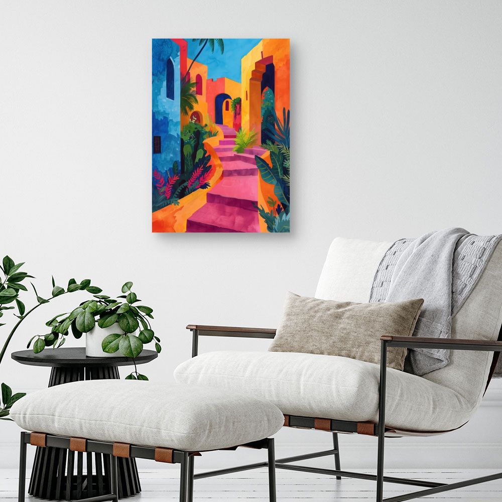 Toile "Escalier vibrant"