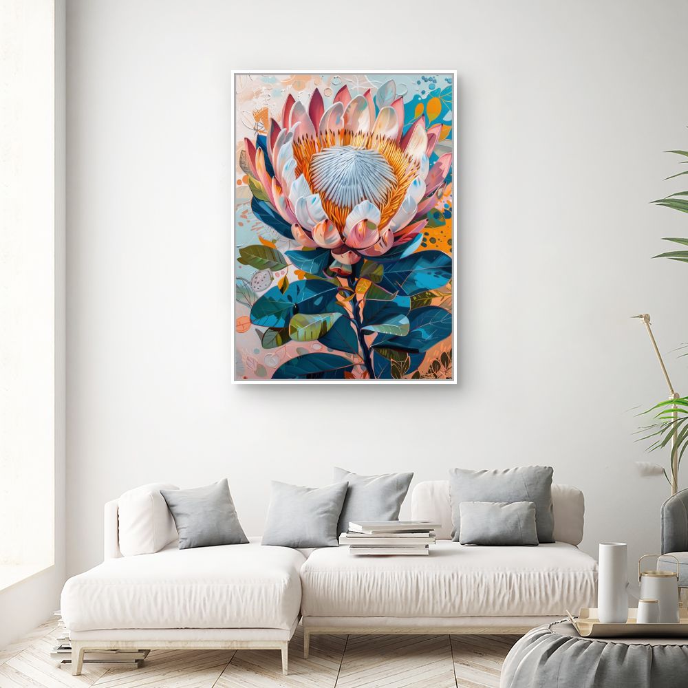 Toile "Explosion florale vibrante"
