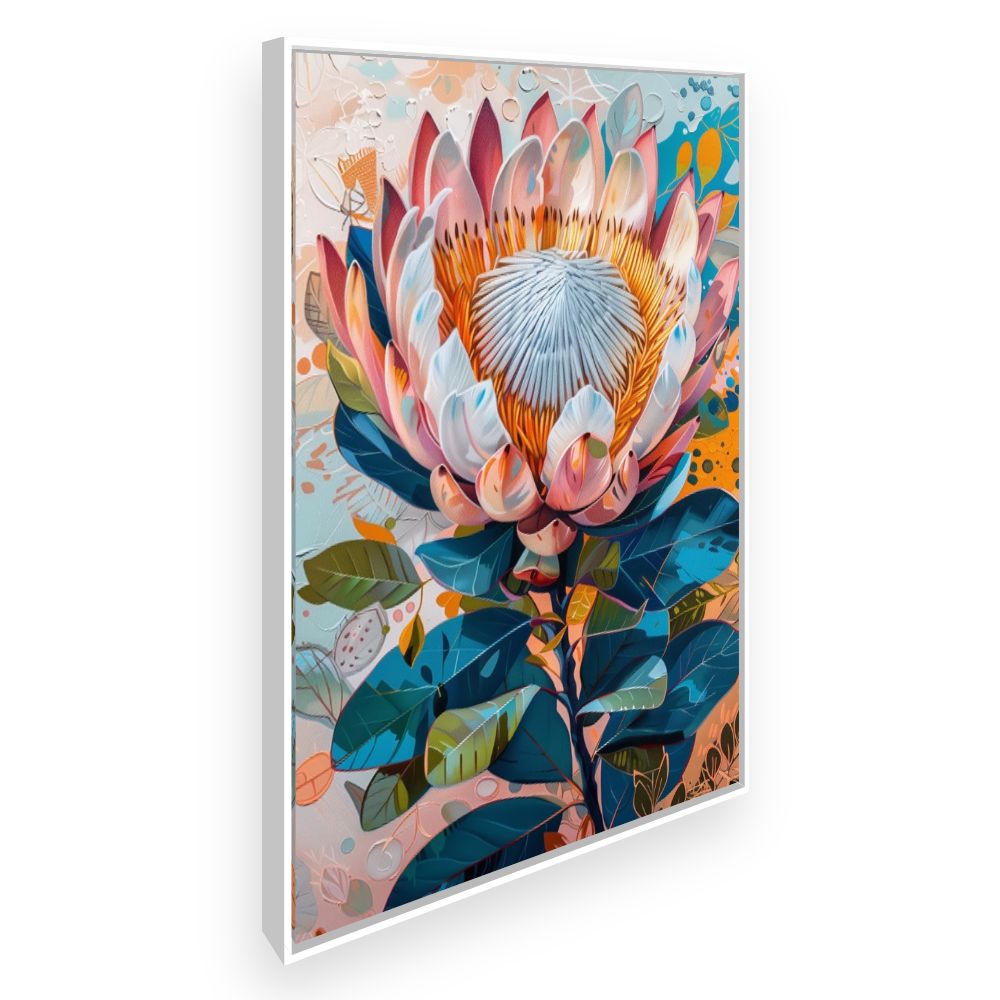 Toile Explosion florale vibrante – toile cadre blanc (slide 2)