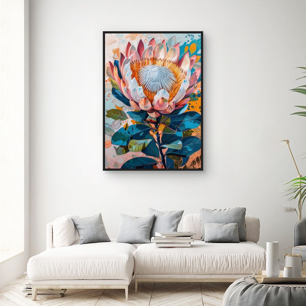 Toile "Explosion florale vibrante"