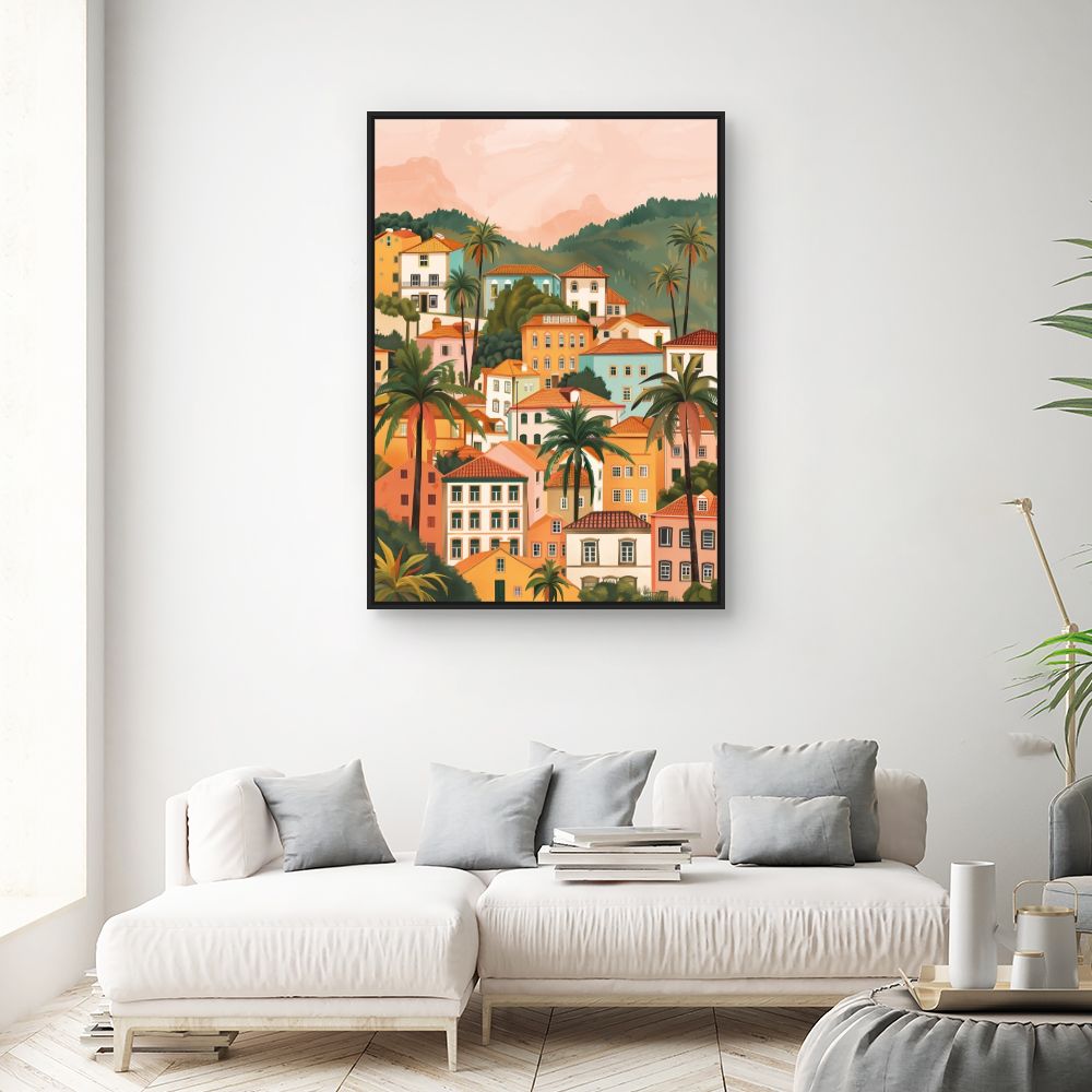 Toile "Village ensoleillé"