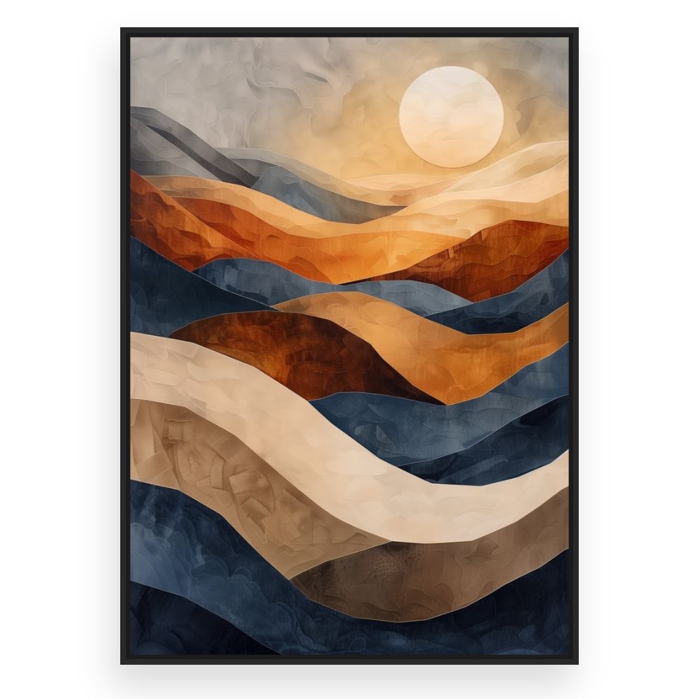 Toile Paysage ondulant – toile cadre noir (slide 3)