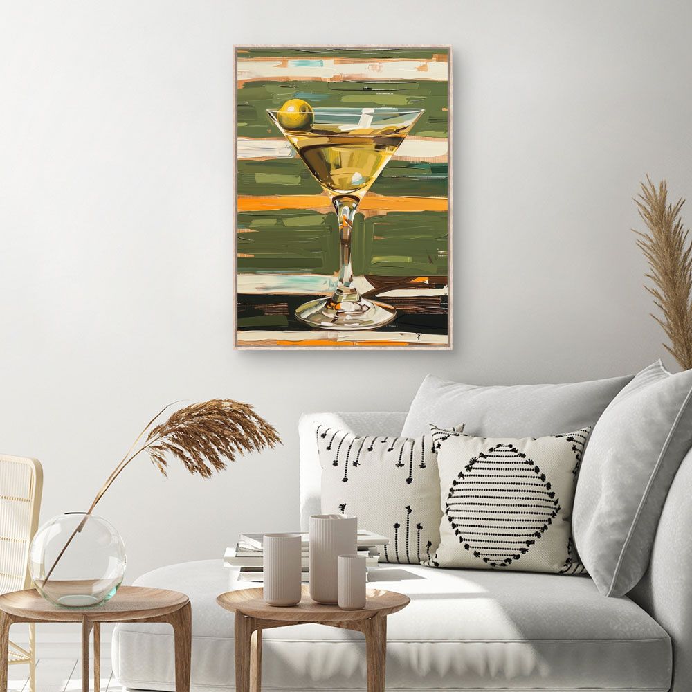 Toile Cocktail élégant – toile cadre naturel (slide 1, 60×90)