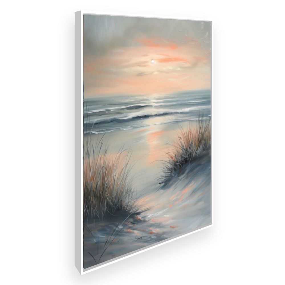 Toile Coucher de soleil marin – toile cadre blanc (slide 2)