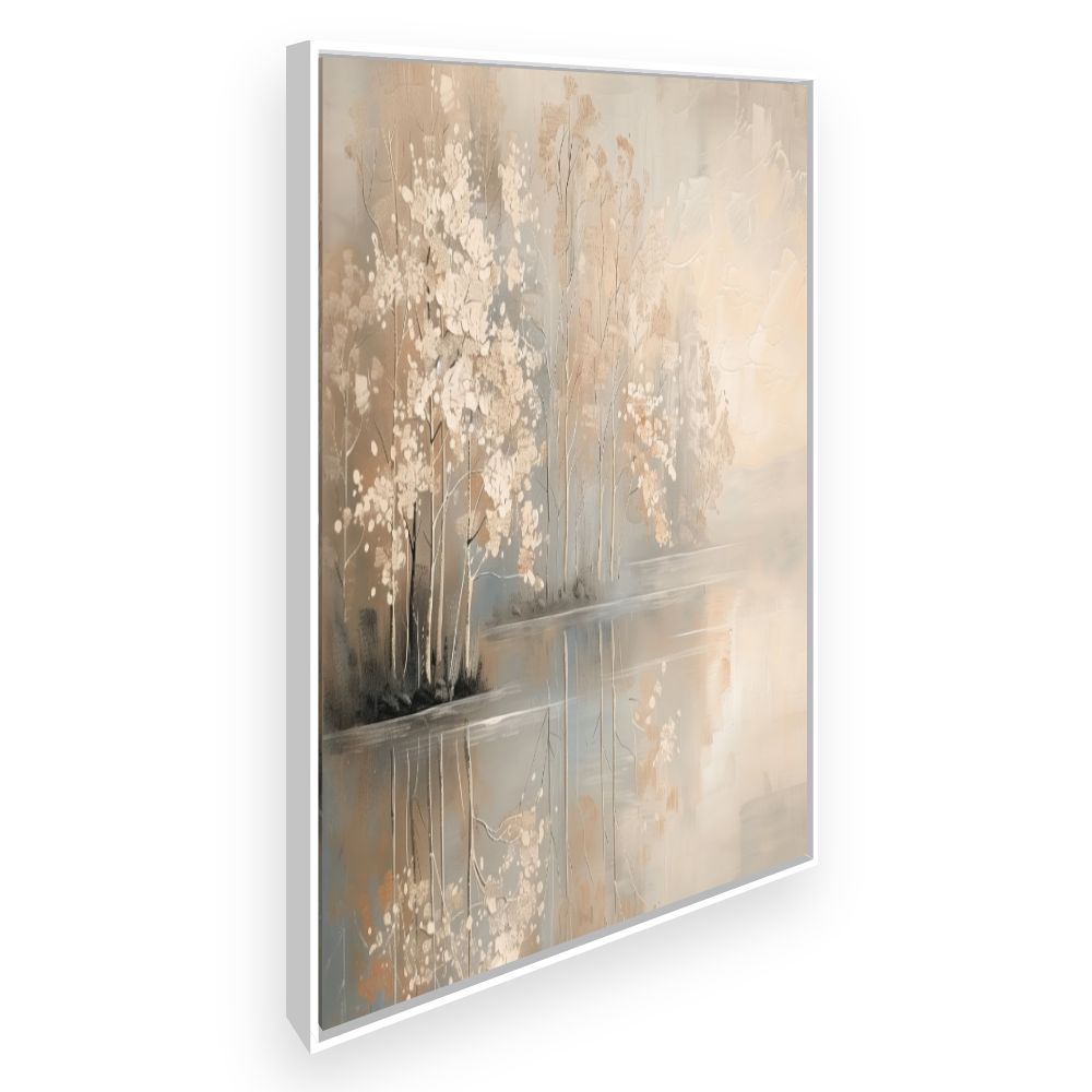 Toile Arbres au bord de l'eau – toile cadre blanc (slide 2)