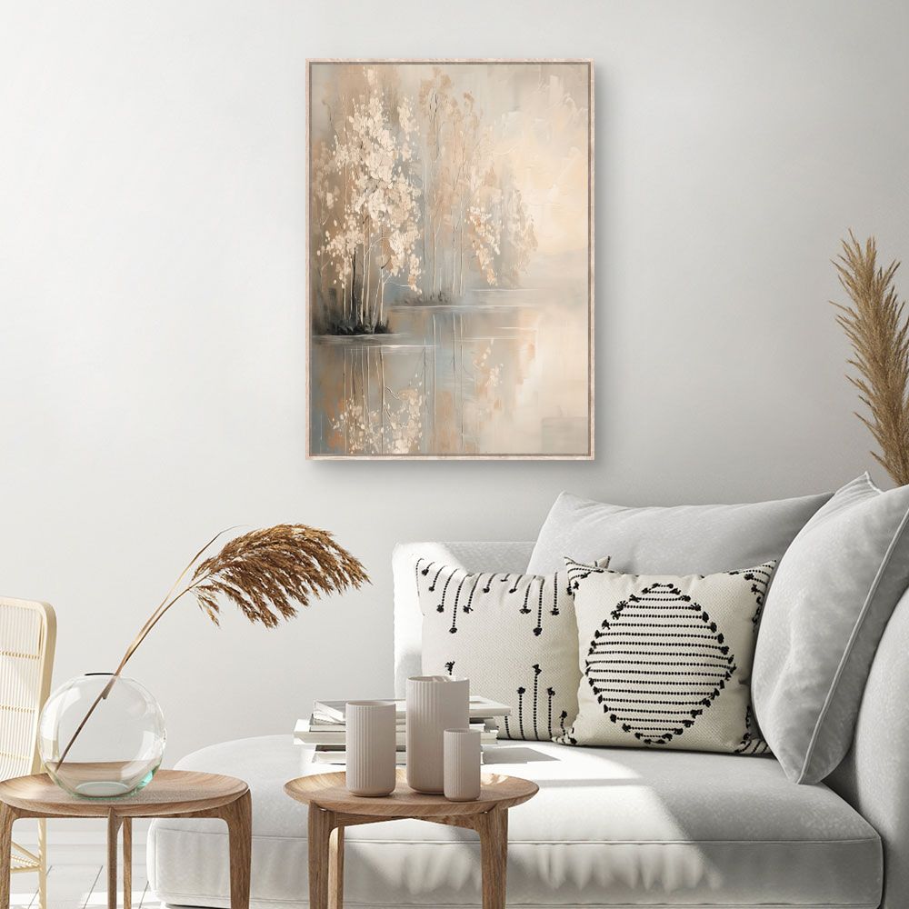 Toile Arbres au bord de l'eau – toile cadre naturel (slide 1, 60×90)