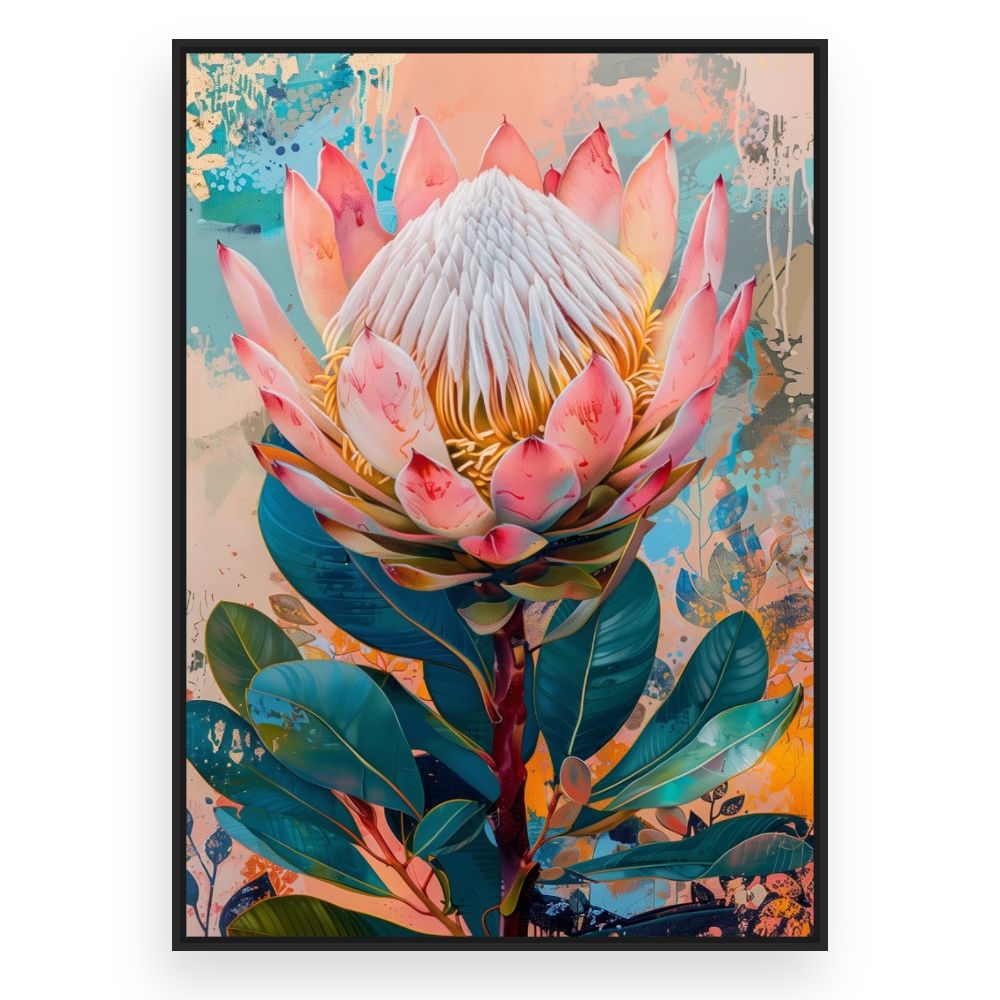 Toile Fleur éclatante artistique – toile cadre noir (slide 3)