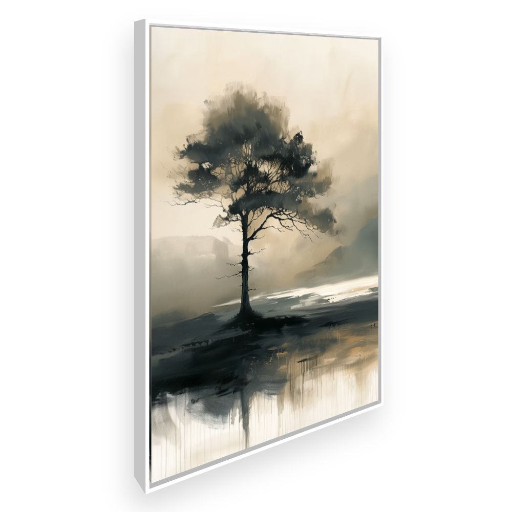 Toile Arbre solitaire fascinant – toile cadre blanc (slide 2)