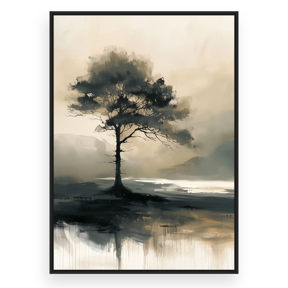 Toile Arbre solitaire fascinant – toile cadre noir (slide 3)