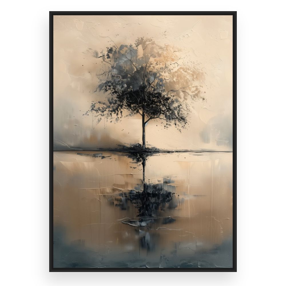 Toile Arbre paisible reflété – toile cadre noir (slide 3)