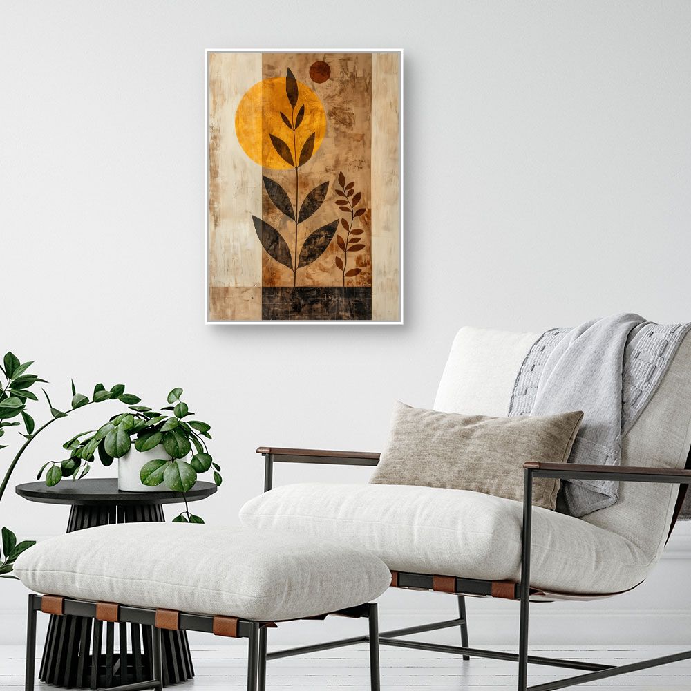Toile "Soleil et feuilles"