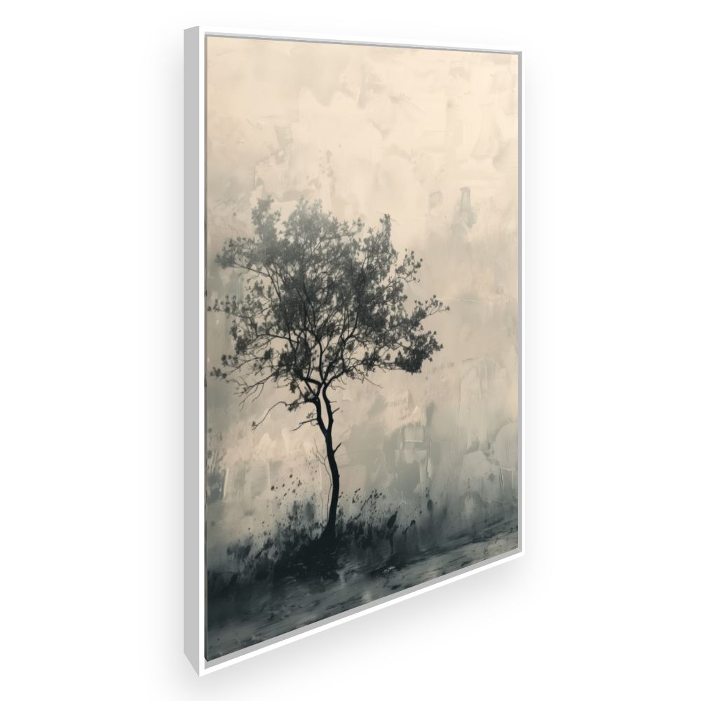 Toile Arbre solitaire élégant – toile cadre blanc (slide 2)