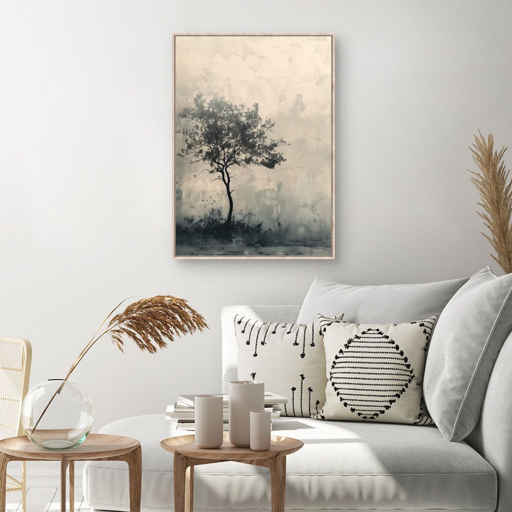 Toile Arbre solitaire élégant – toile cadre naturel (slide 1, 60×90)