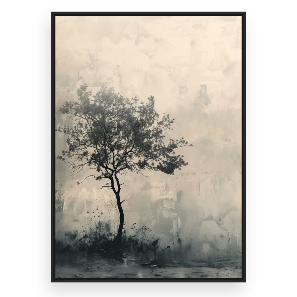 Toile Arbre solitaire élégant – toile cadre noir (slide 3)