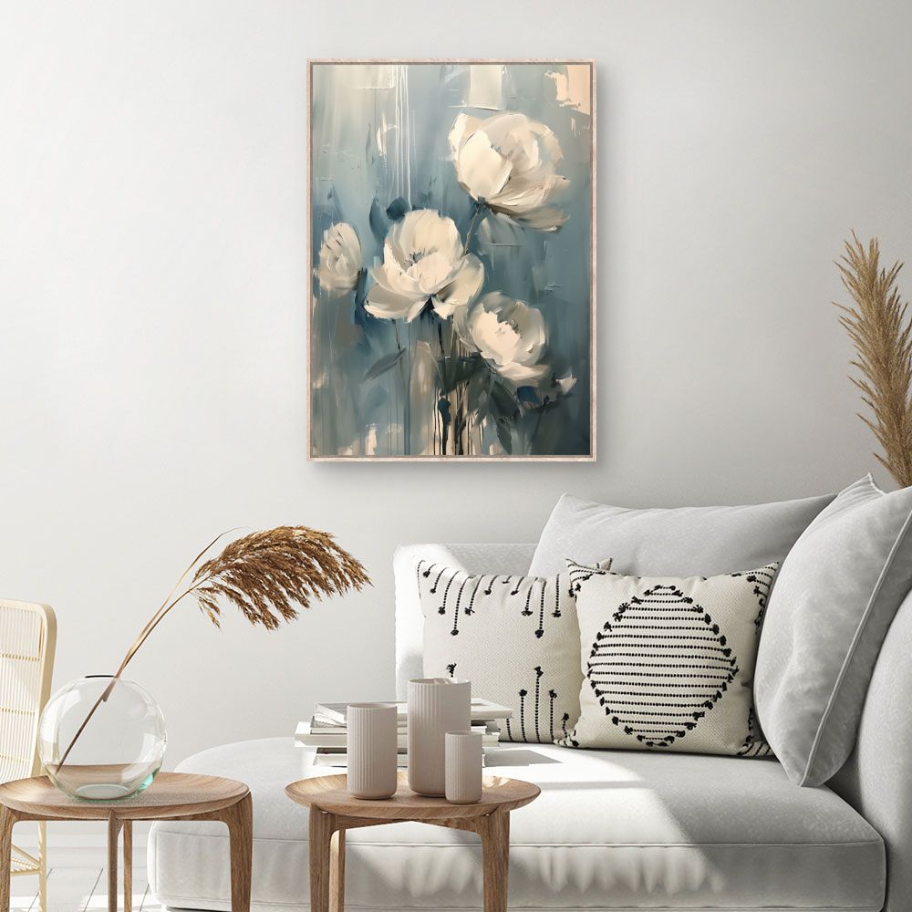 Toile Fleurs élégantes – toile cadre naturel (slide 1, 60×90)