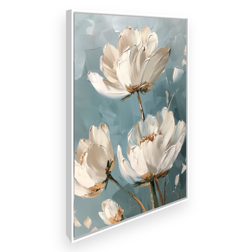Toile Fleurs délicates – toile cadre blanc (slide 2)
