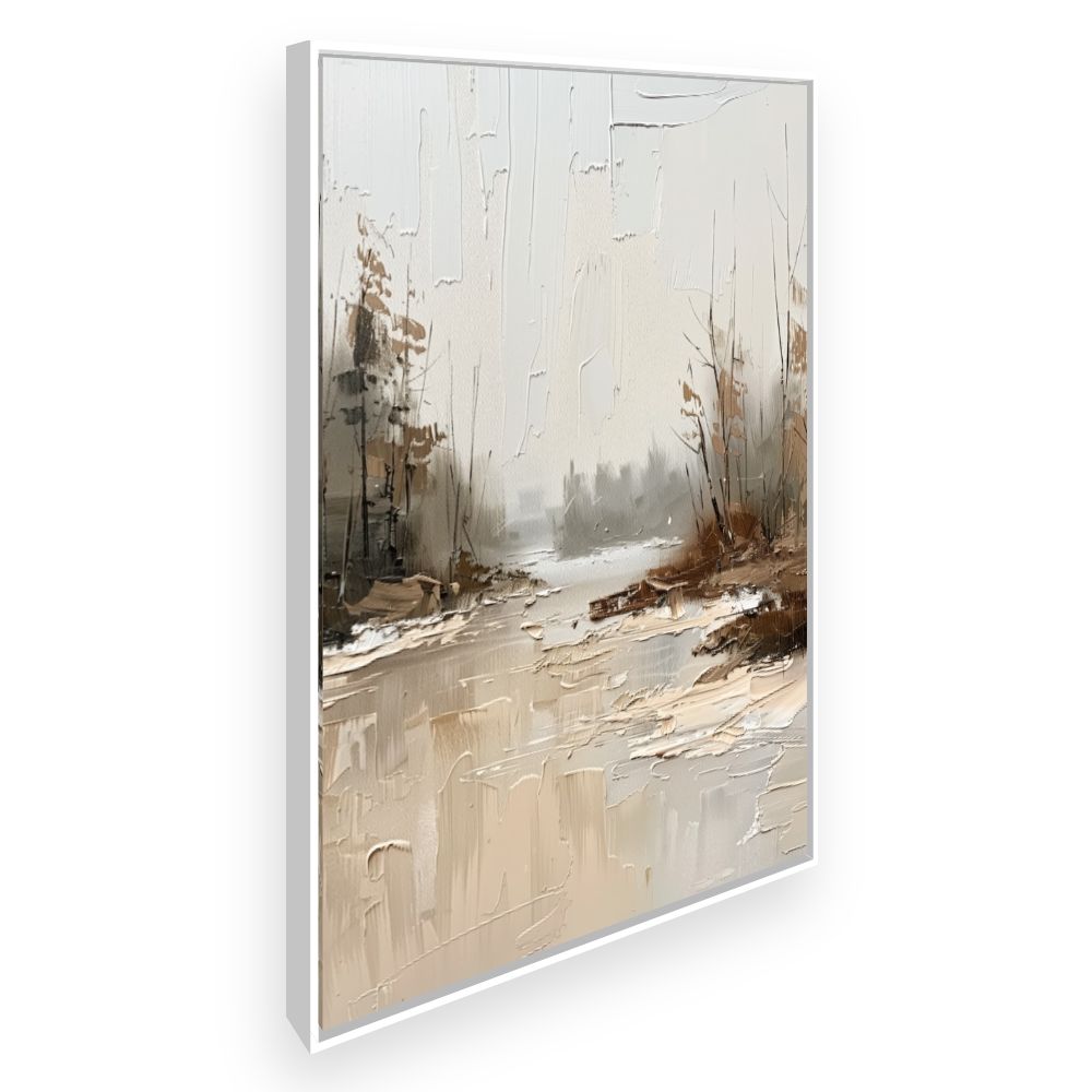 Toile Paysage hivernal apaisant – toile cadre blanc (slide 2)