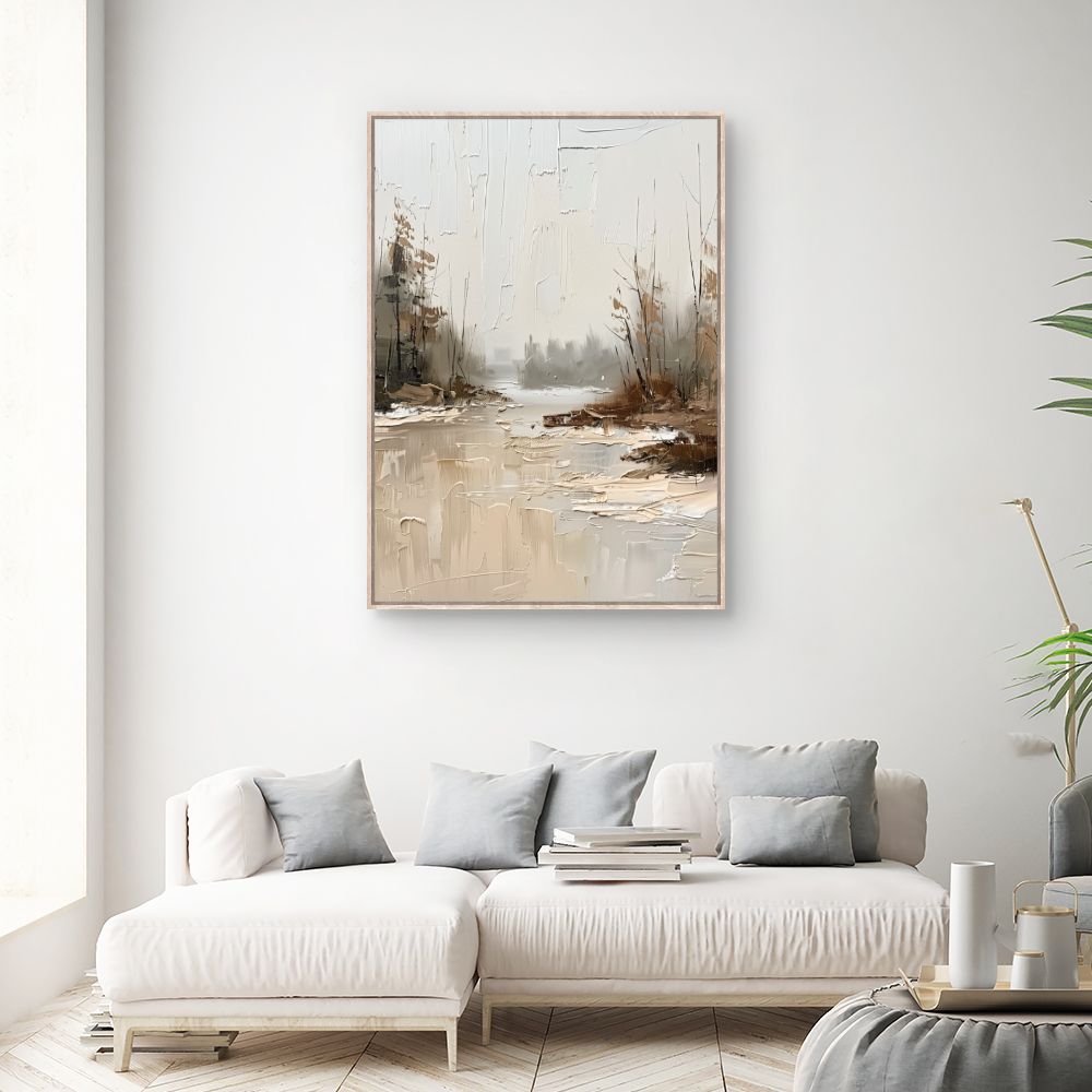 Toile "Paysage hivernal apaisant"