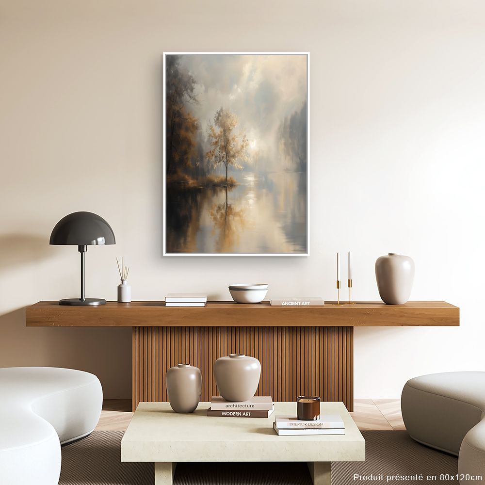 Toile "Paysage brumeux doux"