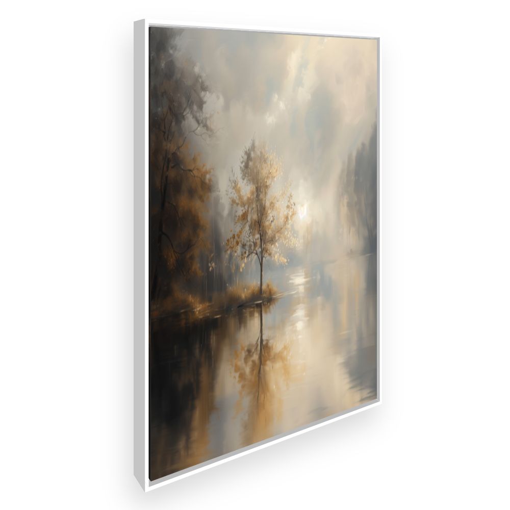 Toile Paysage brumeux doux – toile cadre blanc (slide 2)