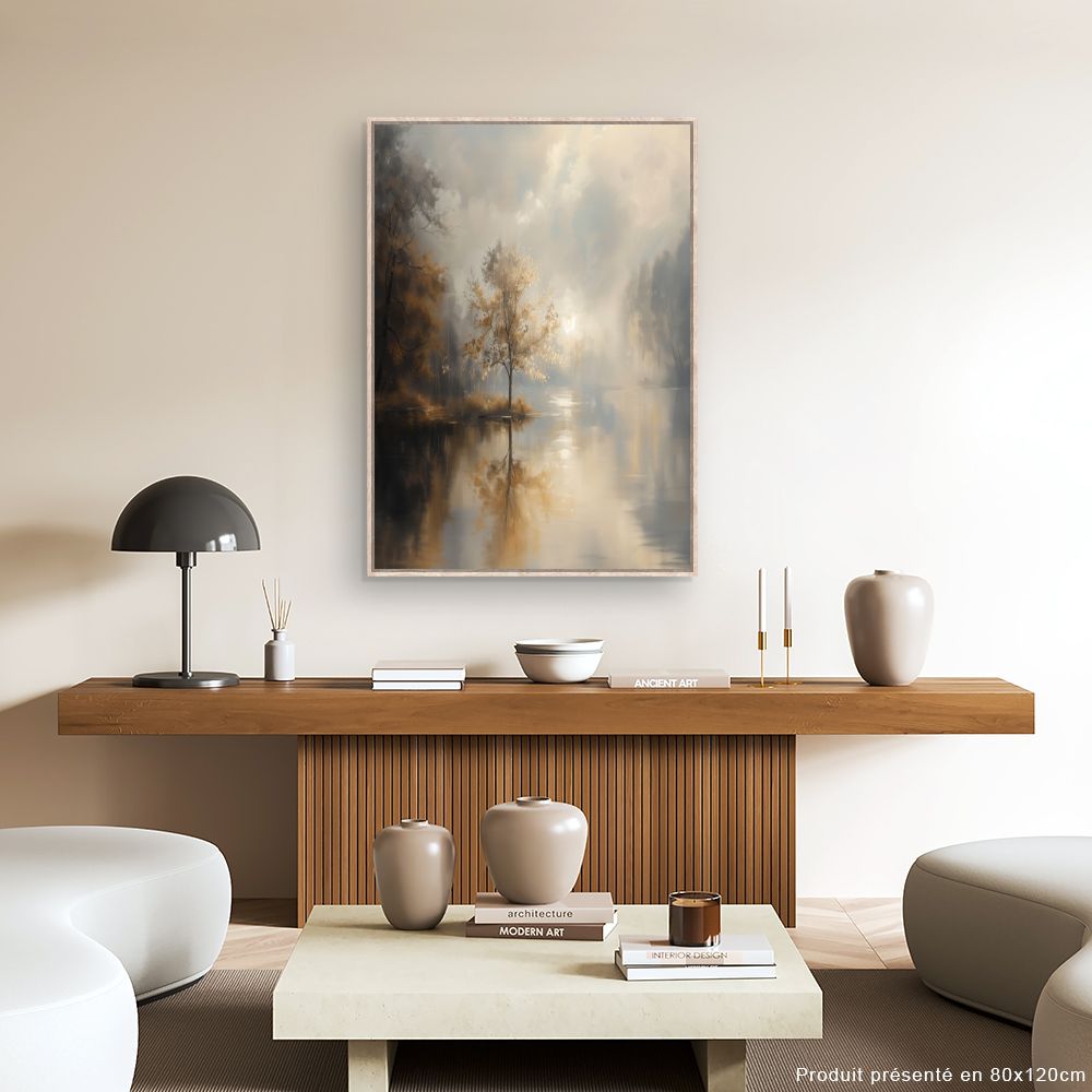 Toile "Paysage brumeux doux"