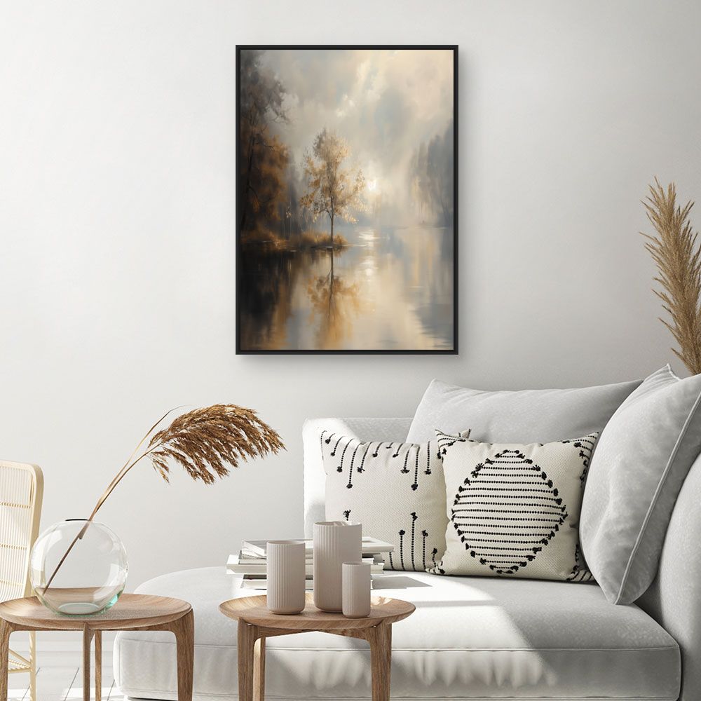 Toile "Paysage brumeux doux"
