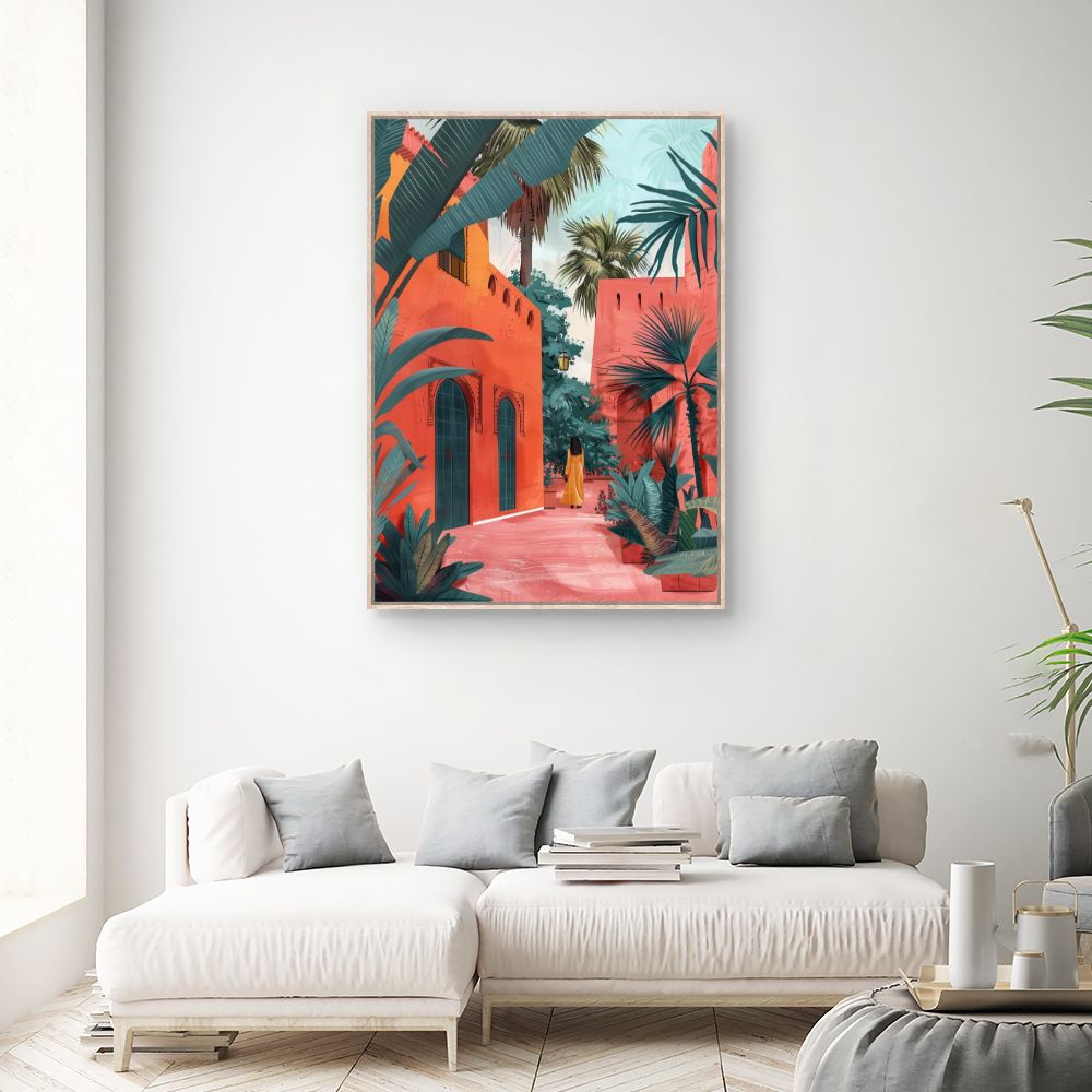 Toile "Ruelle exotique ensoleillée"