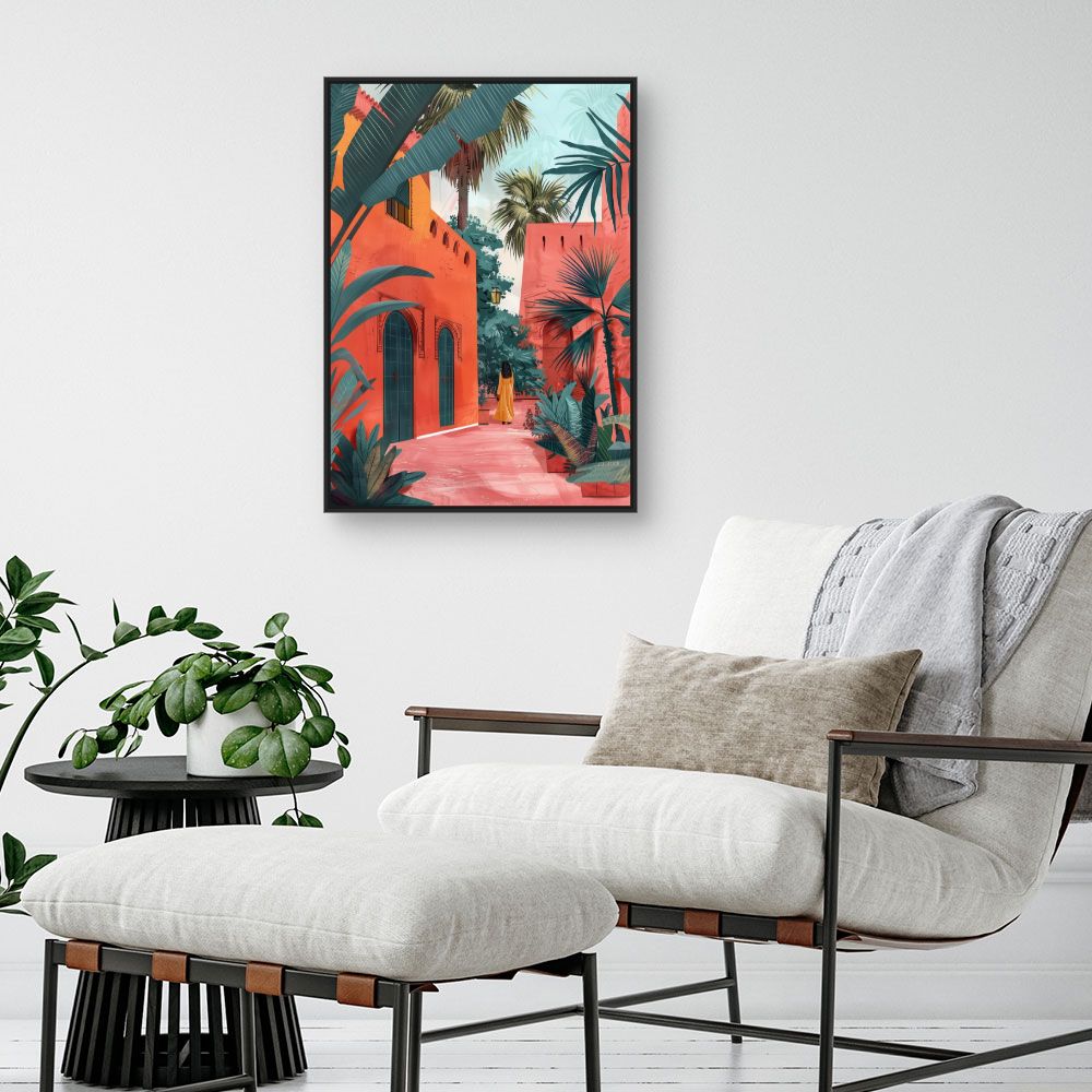Toile "Ruelle exotique ensoleillée"