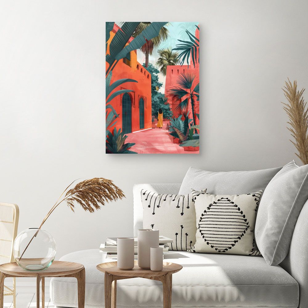Toile "Ruelle exotique ensoleillée"
