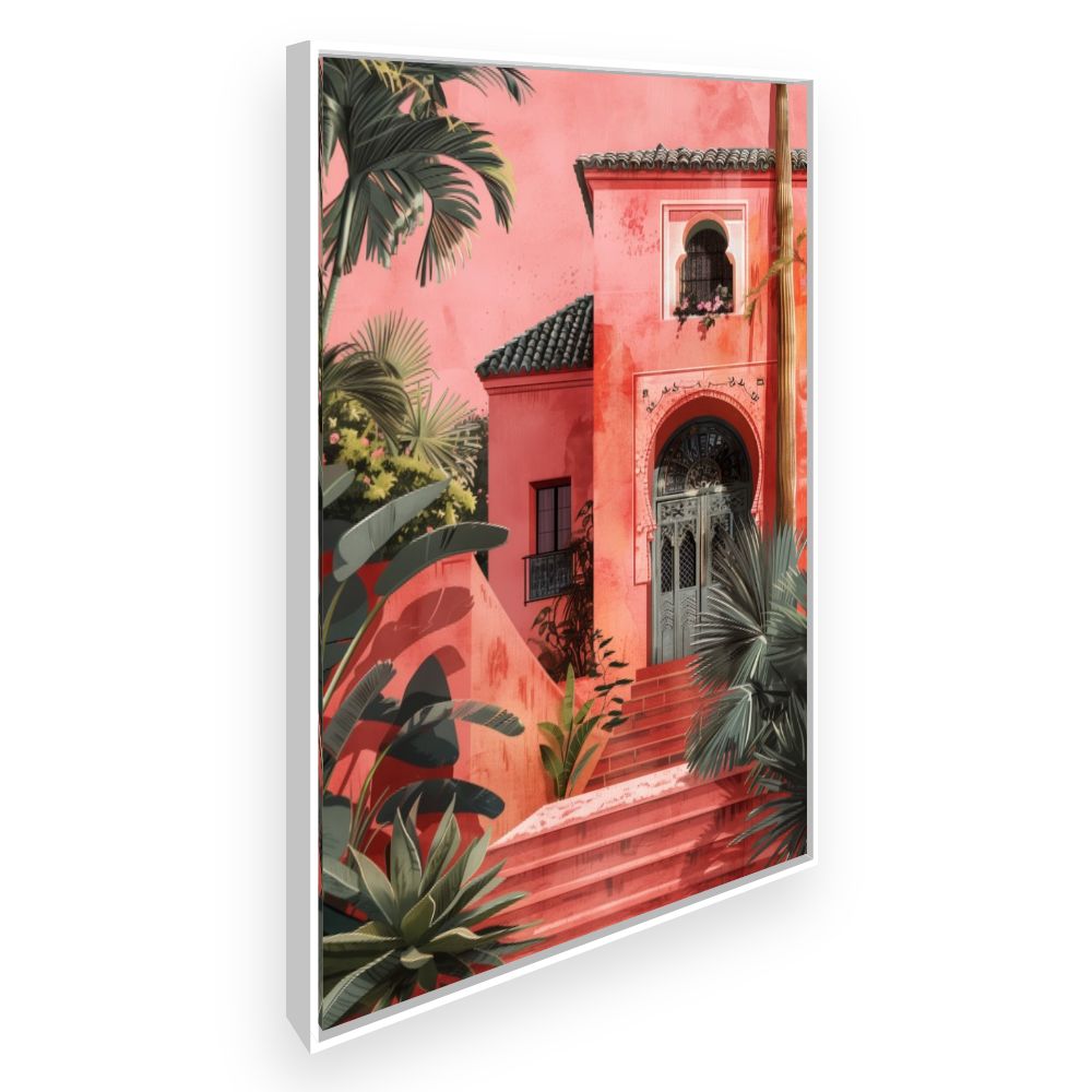 Toile Villa tropicale exotique – toile cadre blanc (slide 2)