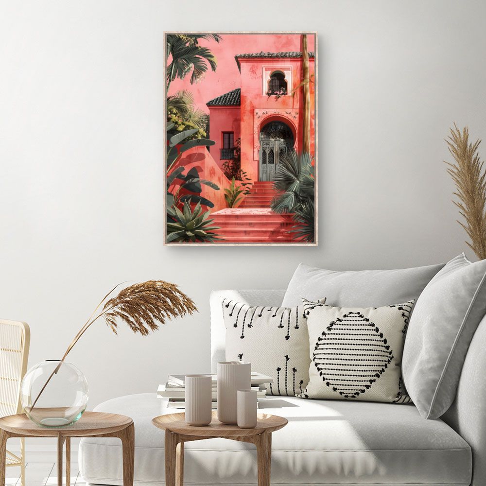 Toile Villa tropicale exotique – toile cadre naturel (slide 1, 60×90)