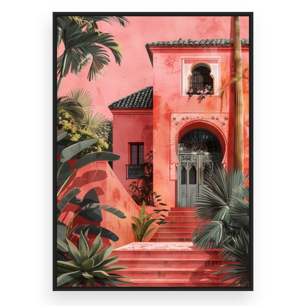 Toile Villa tropicale exotique – toile cadre noir (slide 3)