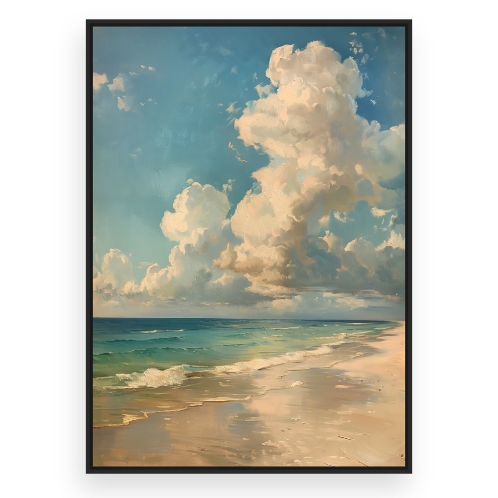 Toile Plage sereine – toile cadre noir (slide 3)