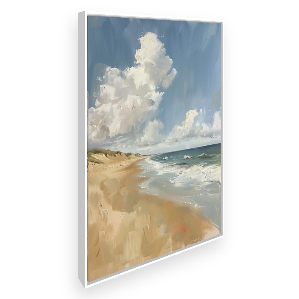 Toile Plage sereine – toile cadre blanc (slide 2)