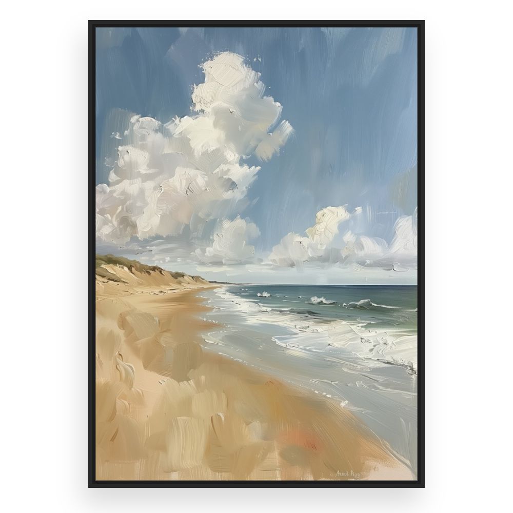 Toile Plage sereine – toile cadre noir (slide 3)