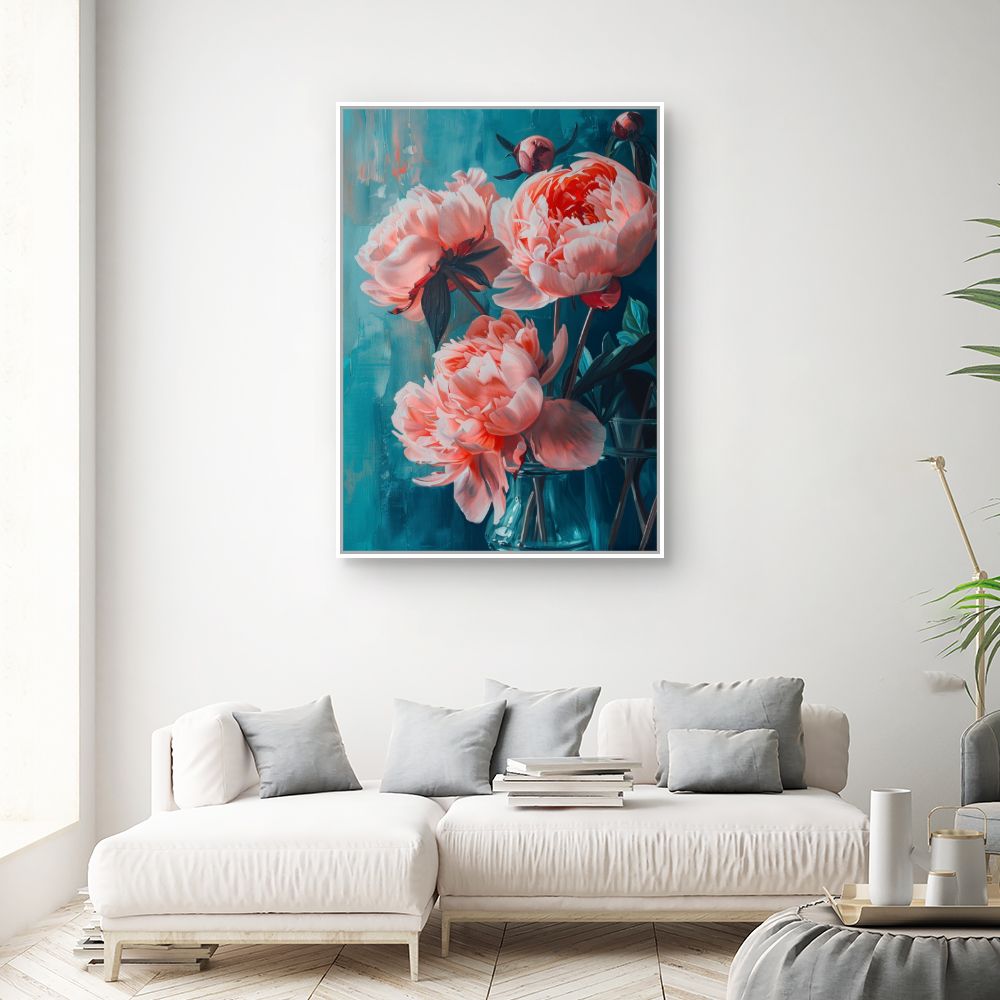 Toile "Pivoines éclatantes"