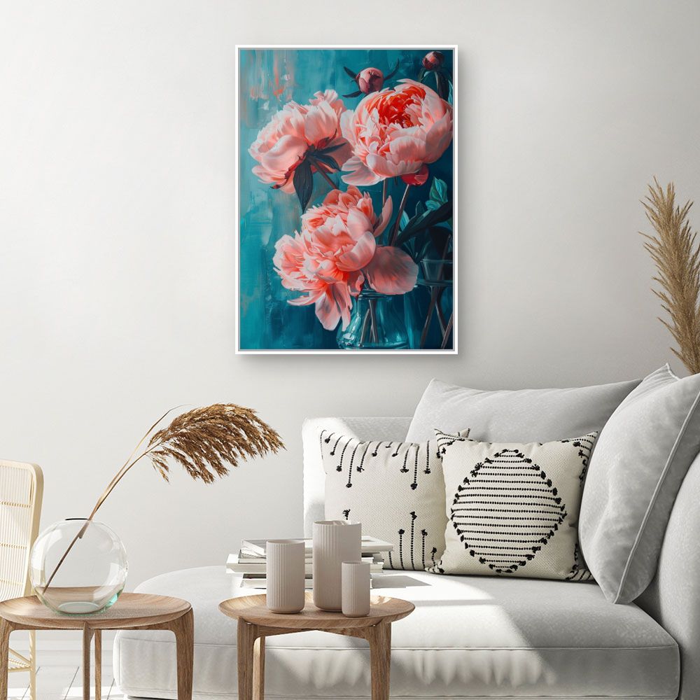 Toile "Pivoines éclatantes"