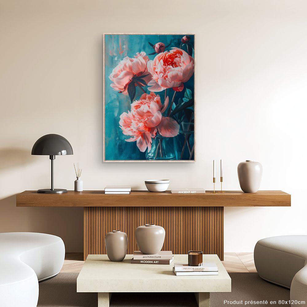Toile "Pivoines éclatantes"