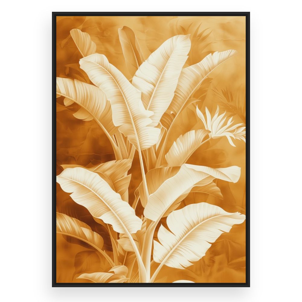 Toile Feuillage tropical élégant – toile cadre noir (slide 3)