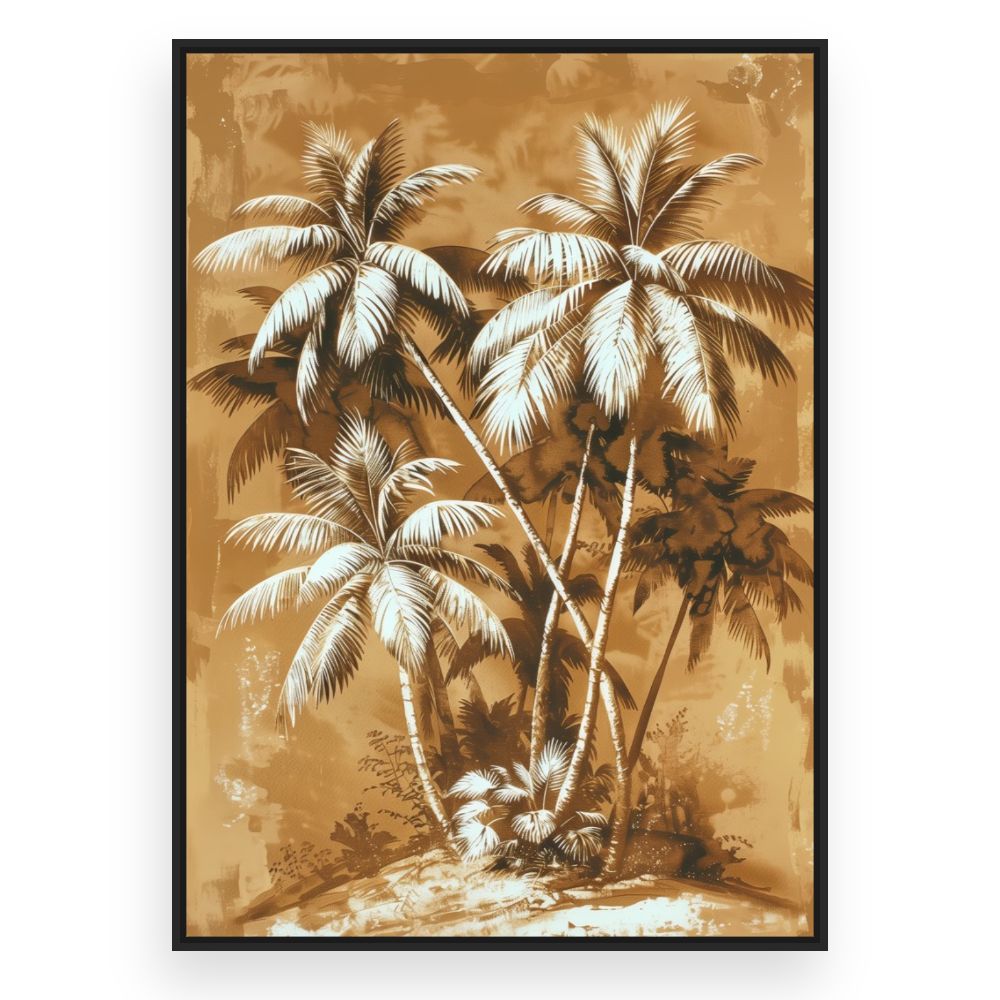 Toile Palmiers exotiques – toile cadre noir (slide 3)