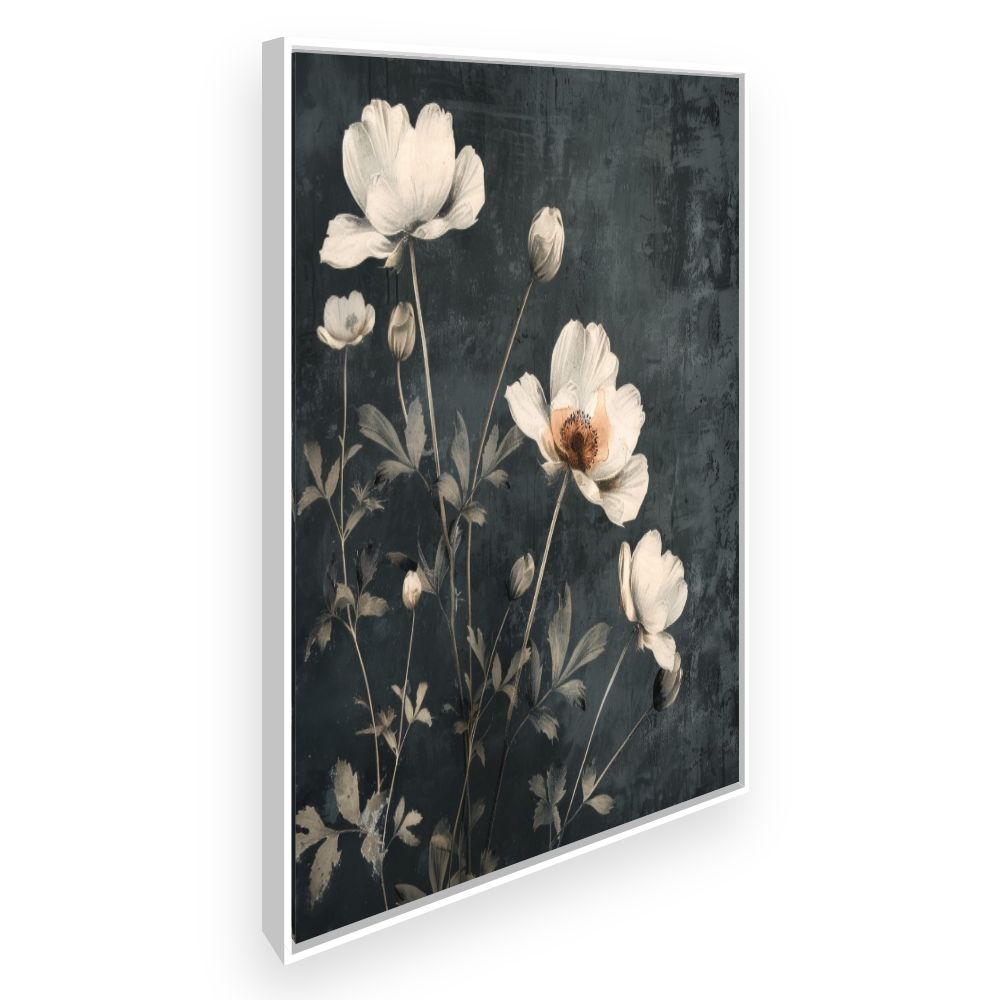 Toile Fleurs délicates – toile cadre blanc (slide 2)