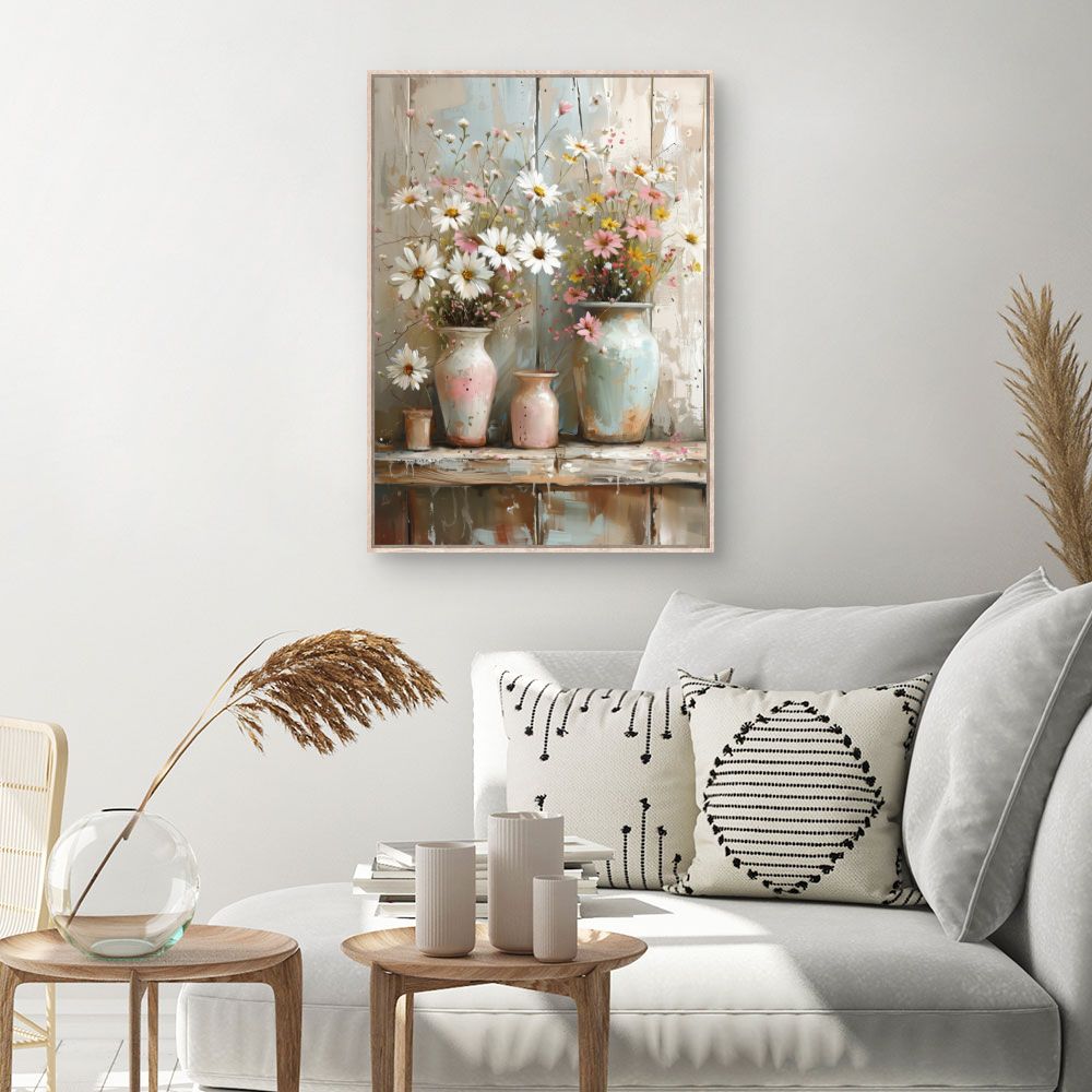 Toile Bouquets champêtres élégants – toile cadre naturel (slide 1, 60×90)