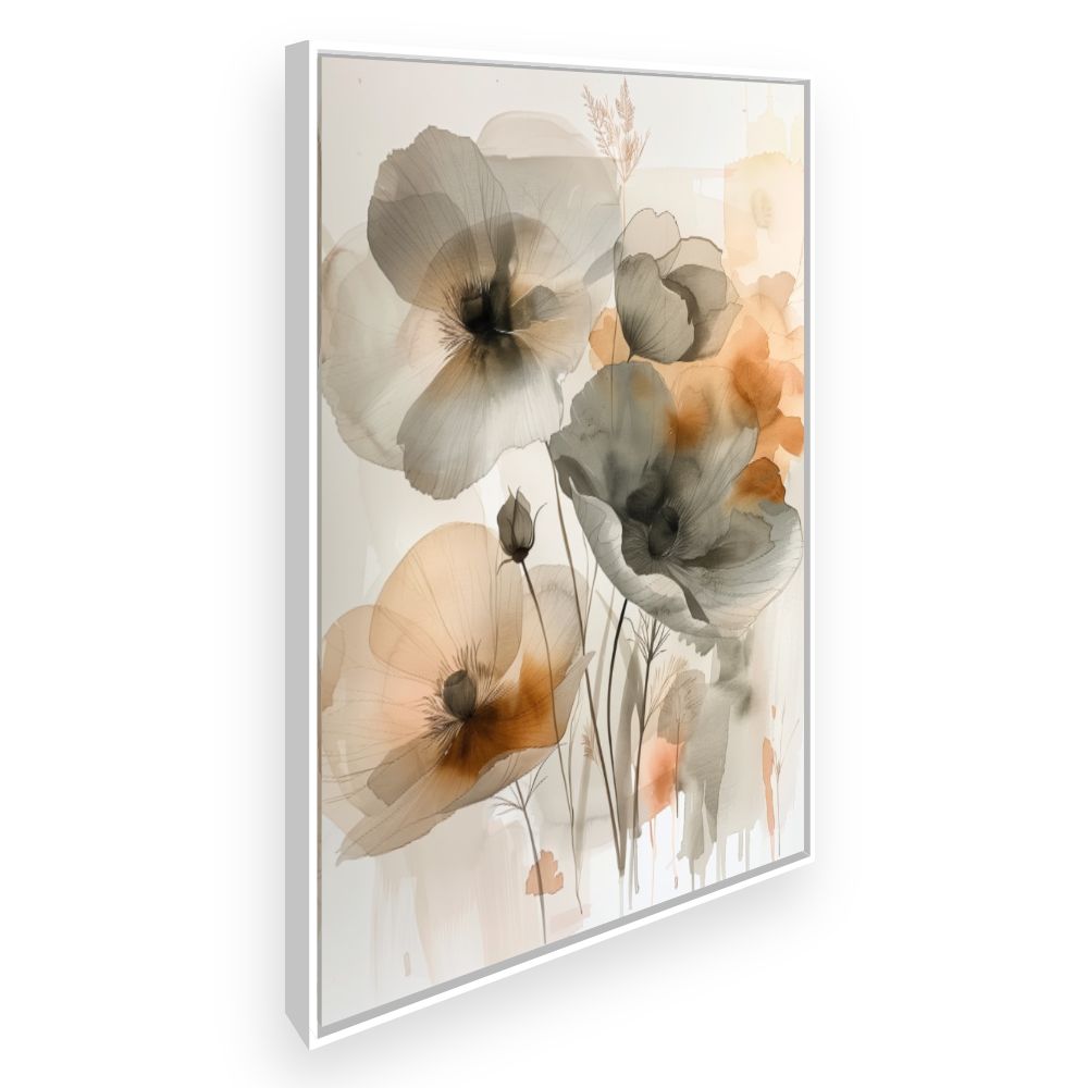 Toile Élégance florale douce – toile cadre blanc (slide 2)