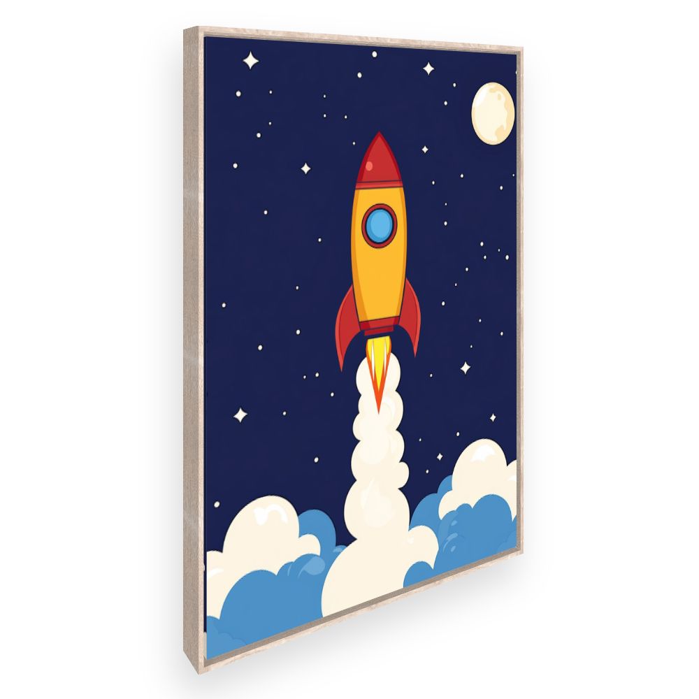 Tableau imprimé pour enfants 'Fusée flamboyante'