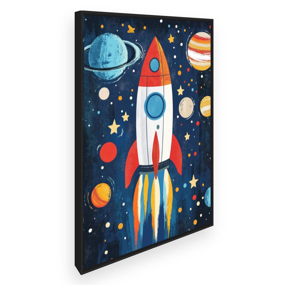 Tableau imprimé pour enfants 'Fusée étoilée'