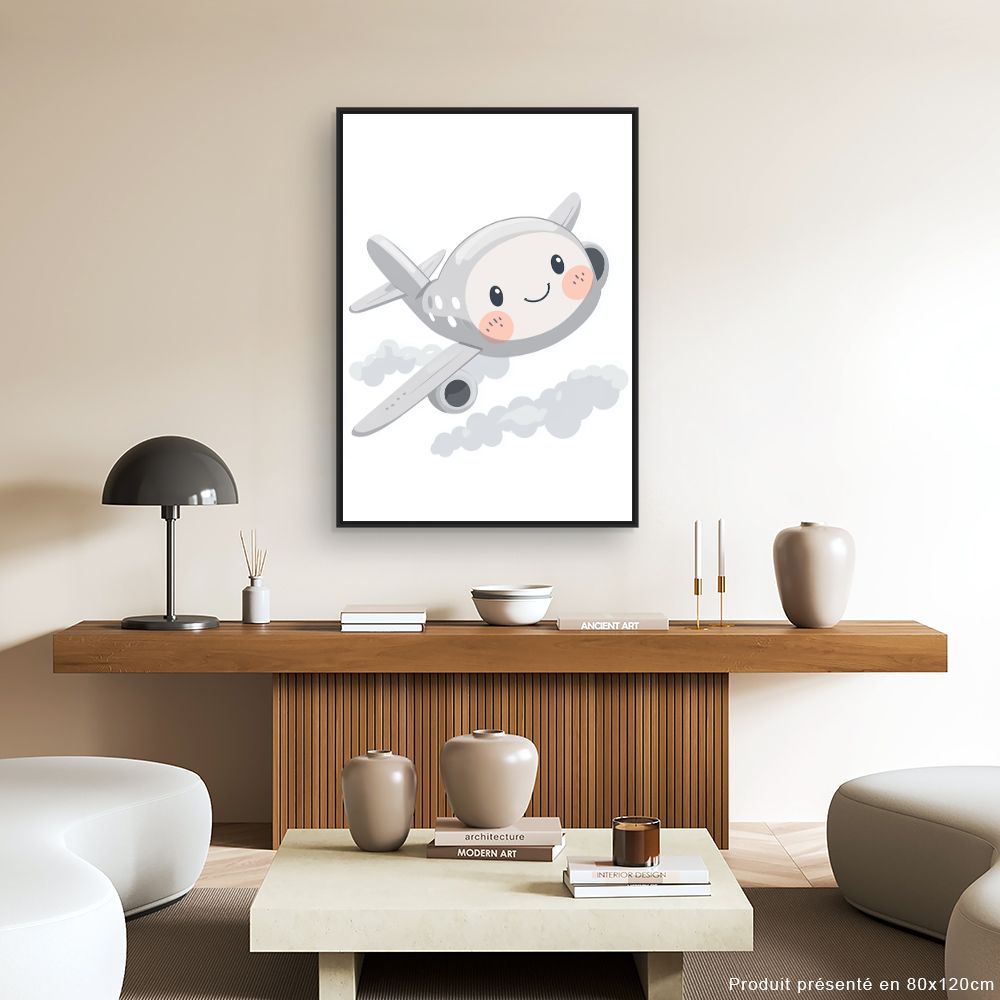 Tableau 'Adorable avion souriant'