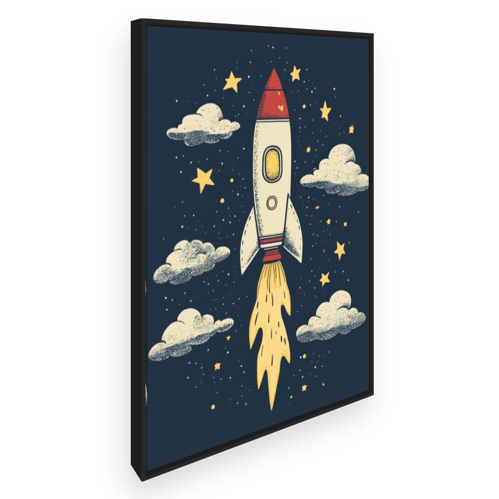 Tableau imprimé pour enfants 'Fusée céleste'