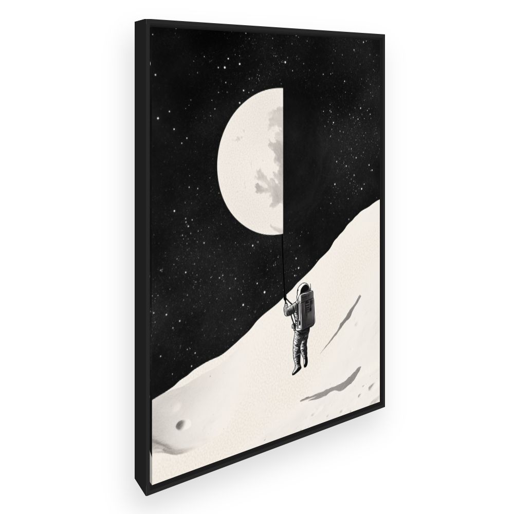 Tableau imprimé pour enfants 'Exploration lunaire artistique'