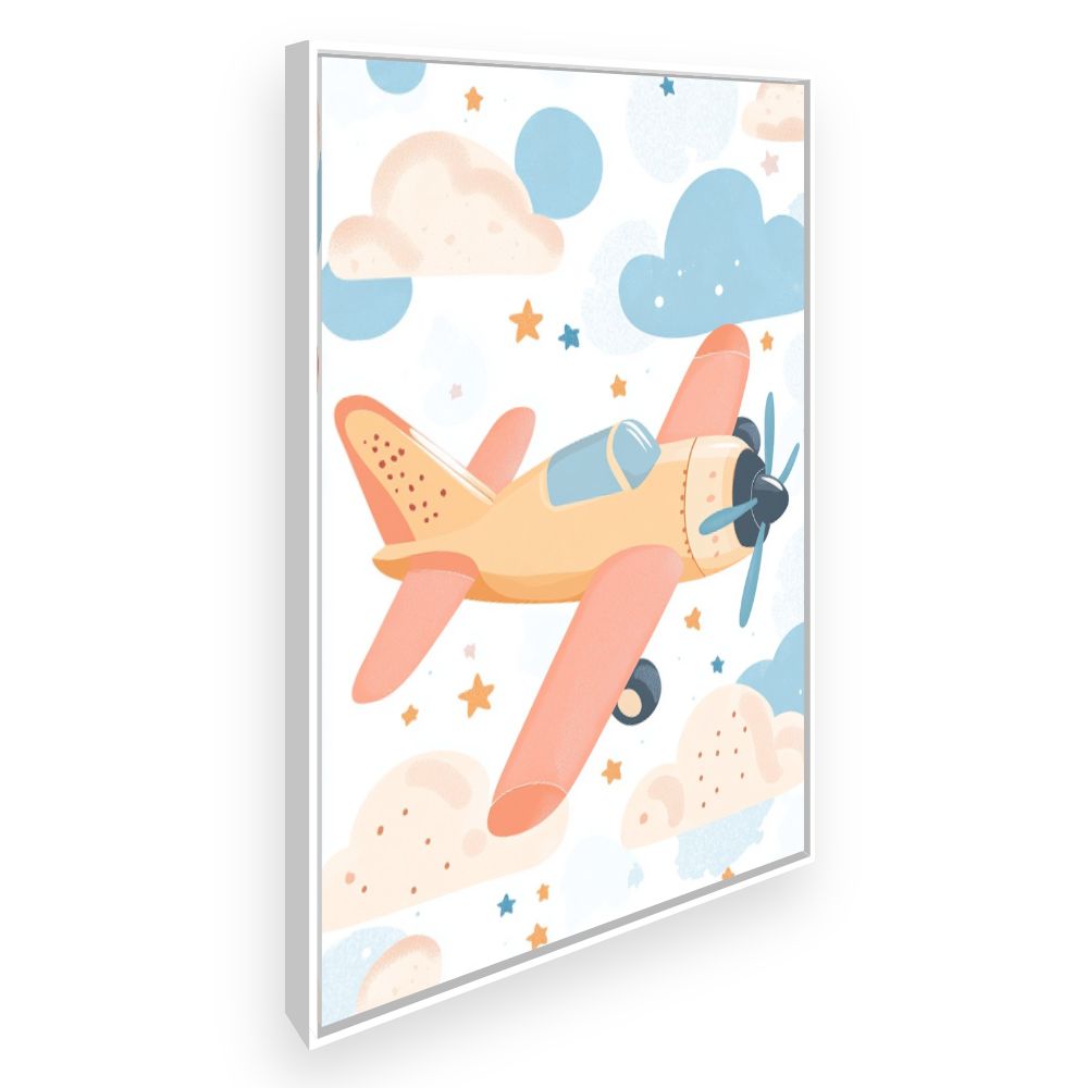 Tableau imprimé pour enfants 'Avion rêveur'
